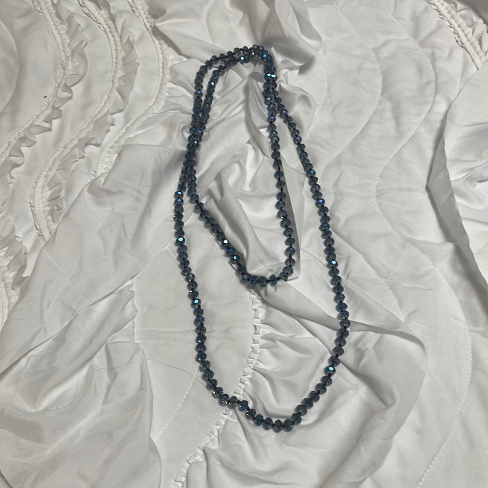 Blue double wrap necklace